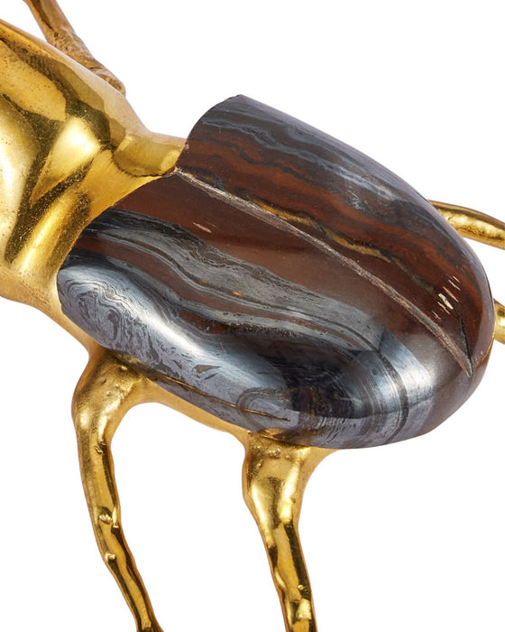 Currey and Company - 1200-1118 - Colony Set of 3 - Beetle - Polished Brass / Natural
