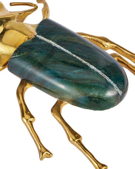 Currey and Company - 1200-1118 - Colony Set of 3 - Beetle - Polished Brass / Natural