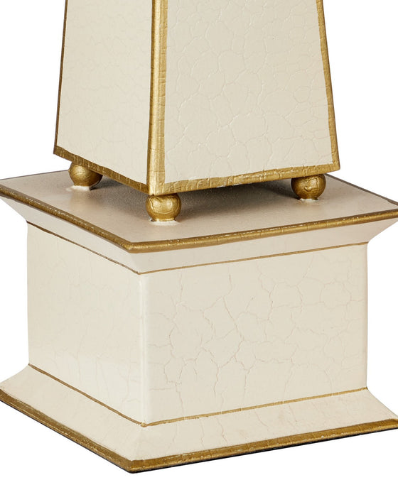 Currey and Company - 1200-1128 - Obelisk Set of 2 - Daphne - Ivory / Gold