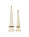 Currey and Company - 1200-1128 - Obelisk Set of 2 - Daphne - Ivory / Gold