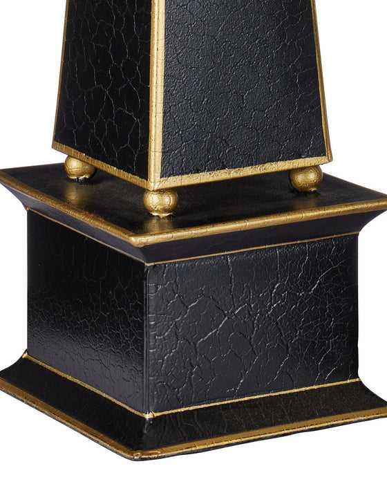 Currey and Company - 1200-1129 - Obelisk Set of 2 - Daphne - Black / Gold