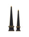 Currey and Company - 1200-1129 - Obelisk Set of 2 - Daphne - Black / Gold