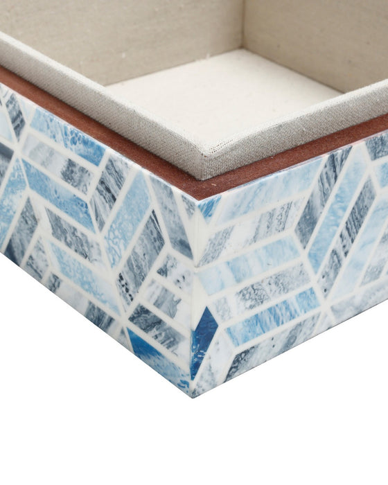 Currey and Company - 1200-1137 - Box - Chance - Blue / Natural White