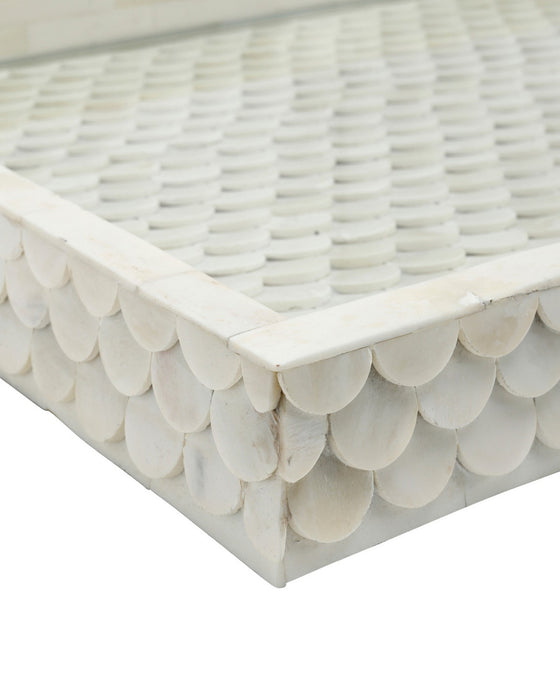 Currey and Company - 1200-1138 - Tray - Uroko - Natural White