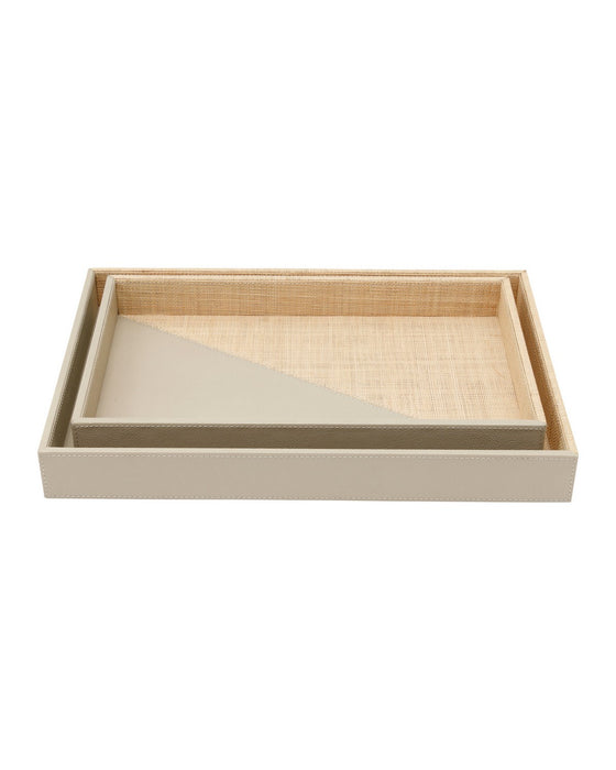 Currey and Company - 1200-1142 - Tray Set of 2 - Evren - Gray / Natural