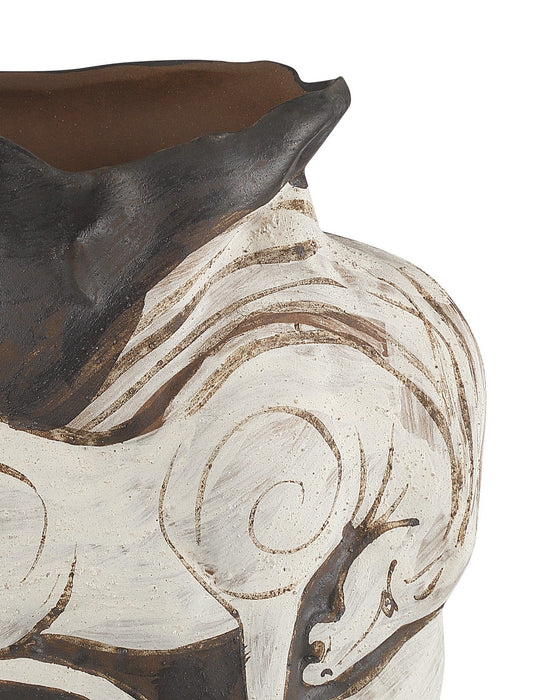 Currey and Company - 1200-1160 - Vase - Galliard - White / Brown