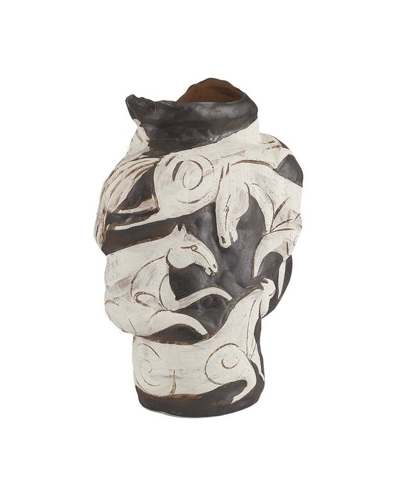 Currey and Company - 1200-1160 - Vase - Galliard - White / Brown