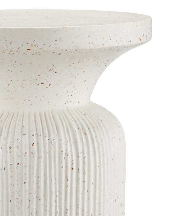 Currey and Company - 2000-0054 - Accent Table - Ridge - Ivory Terrazzo