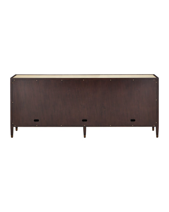 Currey and Company - 3000-0338 - Credenza - Evie - Ivory / Dark Walnut / Brass