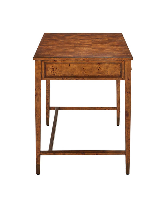 Currey and Company - 3000-0343 - Writing Desk - Evie - Mappa Burl / Brass