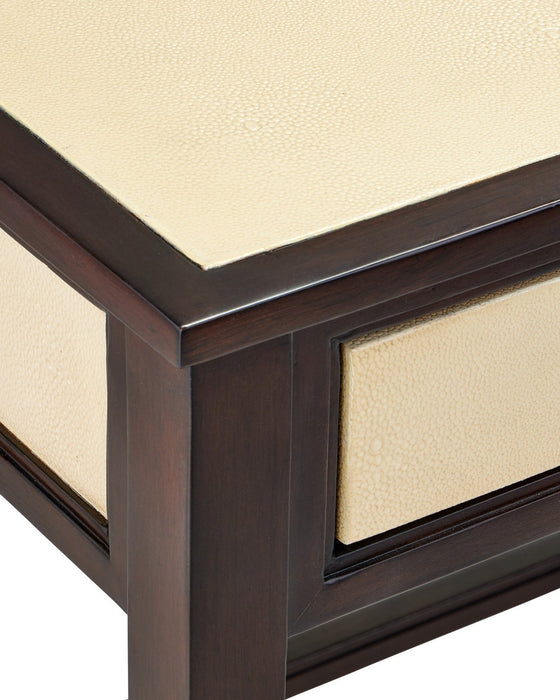 Currey and Company - 3000-0344 - Writing Desk - Evie - Ivory / Dark Walnut / Brass
