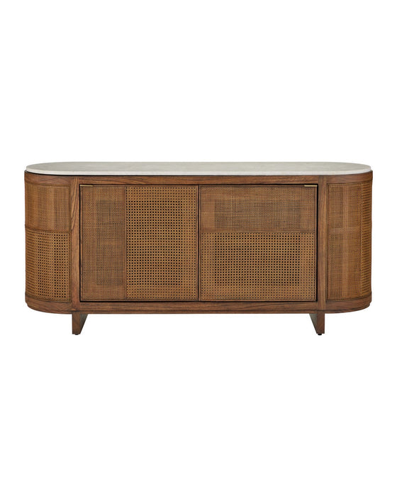 Currey and Company - 3000-0345 - Credenza - Virtuosity - Brushed Driftwood / Natural / Brass