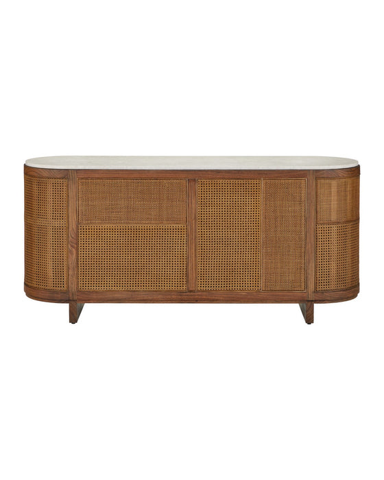 Currey and Company - 3000-0345 - Credenza - Virtuosity - Brushed Driftwood / Natural / Brass