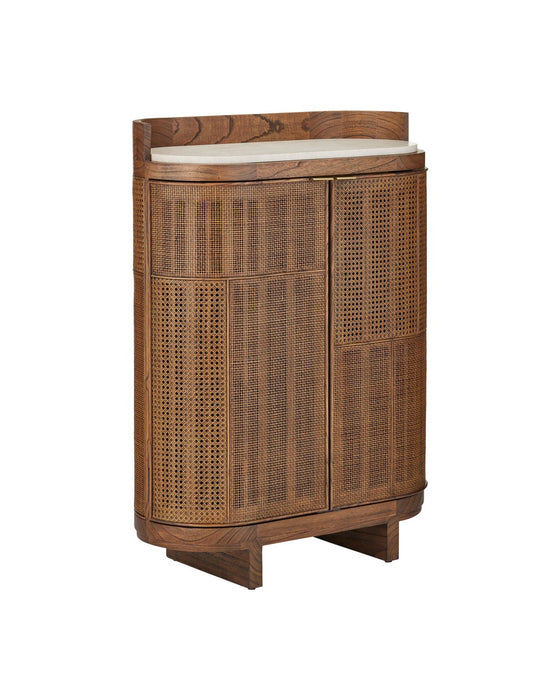 Currey and Company - 3000-0346 - Bar Cabinet - Virtuosity - Brushed Driftwood / Natural / Brass