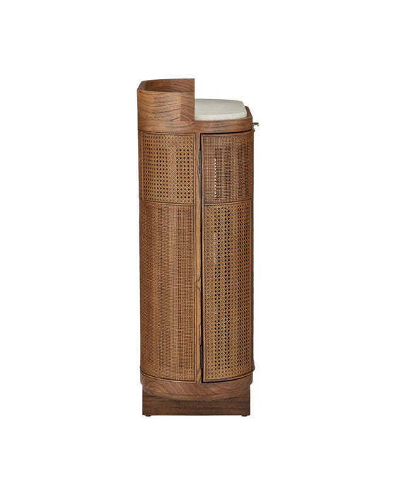 Currey and Company - 3000-0346 - Bar Cabinet - Virtuosity - Brushed Driftwood / Natural / Brass