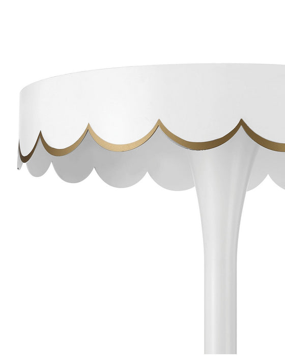 Currey and Company - 4000-0258 - Accent Table - Enid - White / Gold