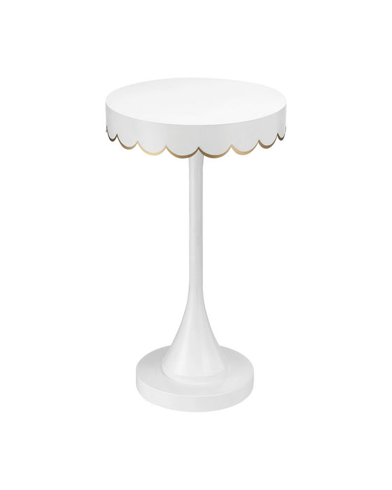 Currey and Company - 4000-0258 - Accent Table - Enid - White / Gold
