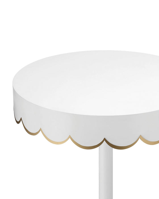 Currey and Company - 4000-0258 - Accent Table - Enid - White / Gold