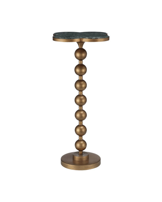 Currey and Company - 4000-0259 - Accent Table - Quatrefoil - Green / Brass