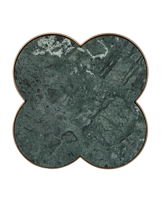 Currey and Company - 4000-0259 - Accent Table - Quatrefoil - Green / Brass