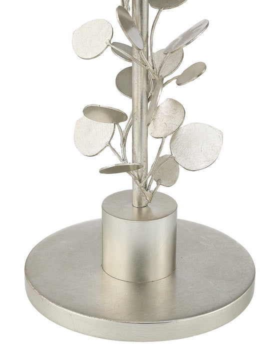 Currey and Company - 4000-0260 - Accent Table - Lunaria - Antique Silver Leaf / Natural