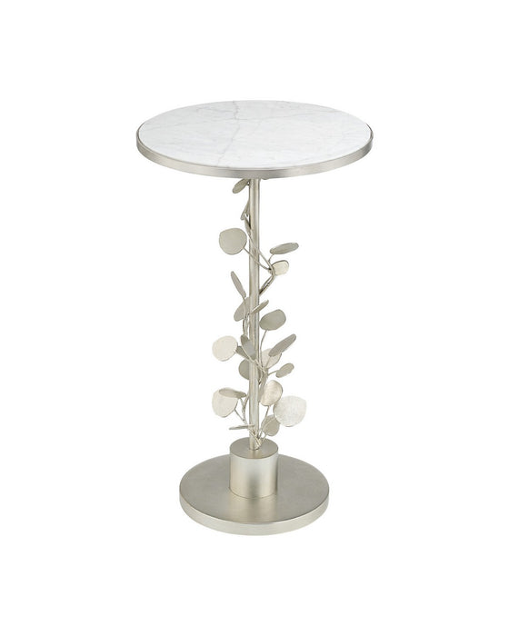 Currey and Company - 4000-0260 - Accent Table - Lunaria - Antique Silver Leaf / Natural