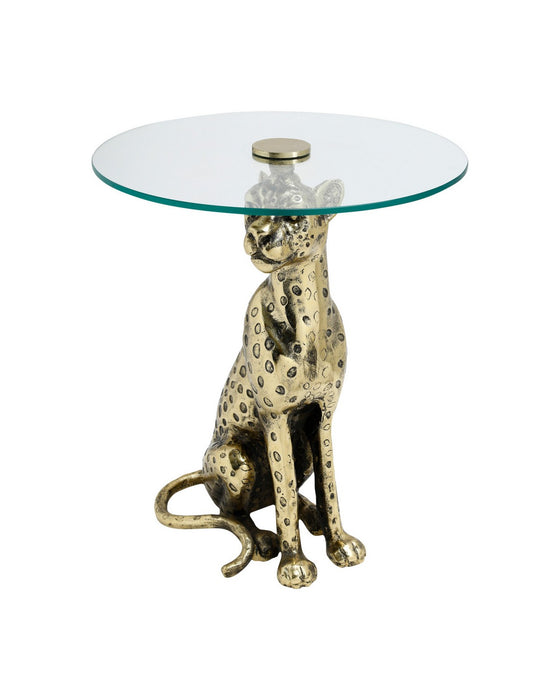 Currey and Company - 4000-0264 - Accent Table - Bacall - Antique Gold / Clear