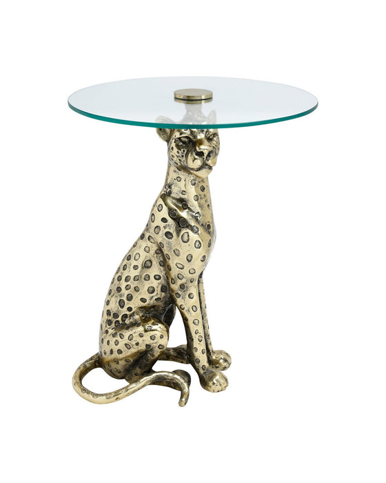 Currey and Company - 4000-0264 - Accent Table - Bacall - Antique Gold / Clear