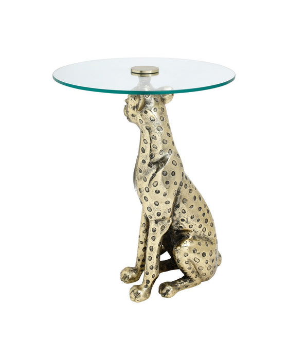 Currey and Company - 4000-0264 - Accent Table - Bacall - Antique Gold / Clear