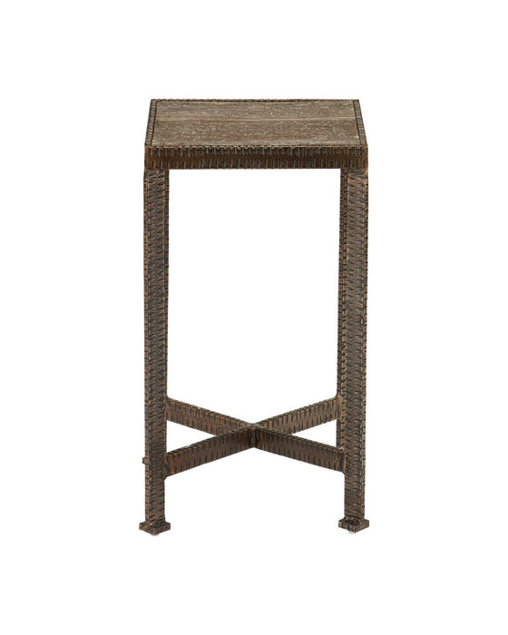 Currey and Company - 4000-0274 - Accent Table - Ampleur - Rustic Bronze / Natural