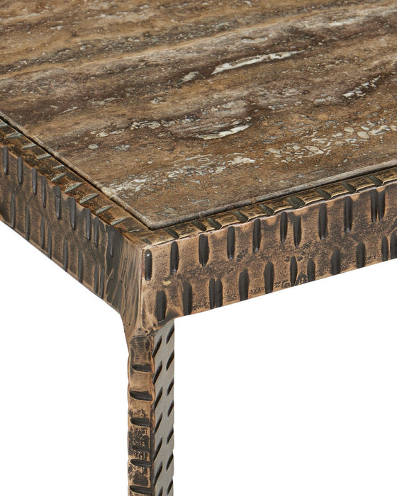 Currey and Company - 4000-0275 - Side Table - Ampleur - Rustic Bronze / Natural