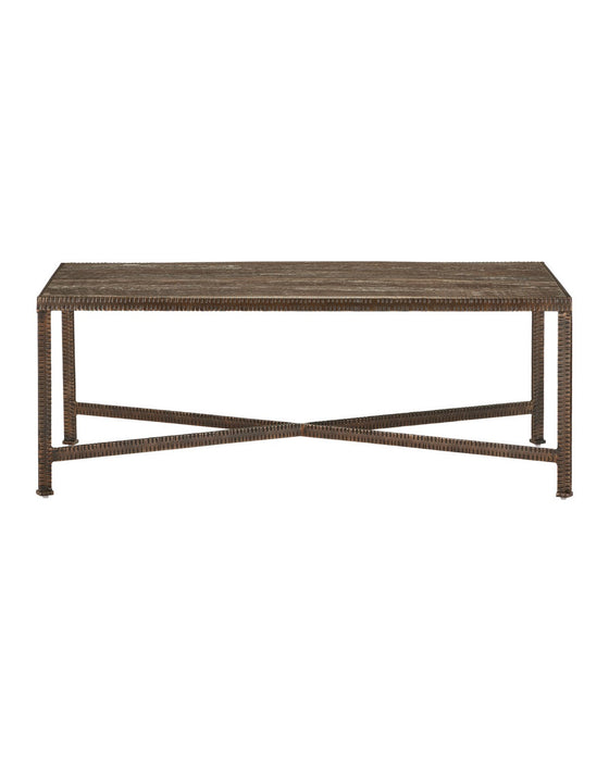 Currey and Company - 4000-0276 - Cocktail Table - Ampleur - Rustic Bronze / Natural