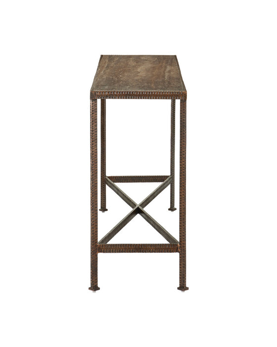 Currey and Company - 4000-0277 - Console Table - Ampleur - Rustic Bronze / Natural