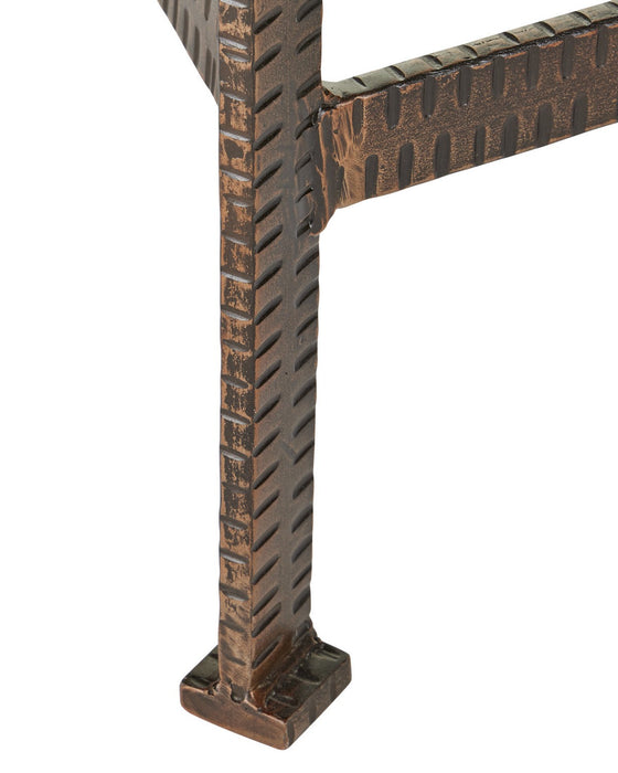 Currey and Company - 4000-0277 - Console Table - Ampleur - Rustic Bronze / Natural