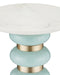 Currey and Company - 4000-0281 - Drinks Table - Lambent - Turquoise / Brushed Brass / Natural