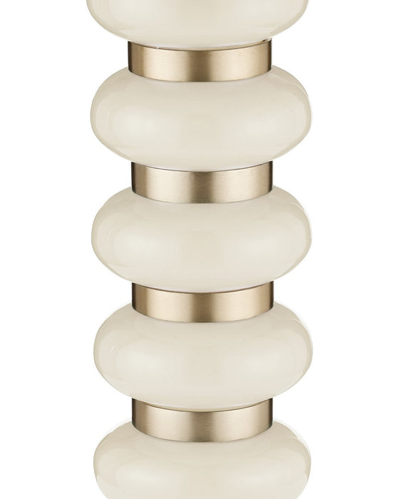 Currey and Company - 4000-0282 - Drinks Table - Lambent - Peach / Brushed Brass / Natural