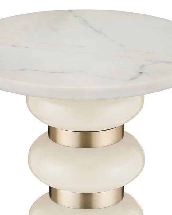 Currey and Company - 4000-0282 - Drinks Table - Lambent - Peach / Brushed Brass / Natural