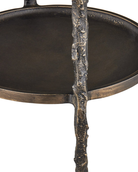 Currey and Company - 4000-0283 - Accent Table - Spalzato - Aged Brass / Antique Glass