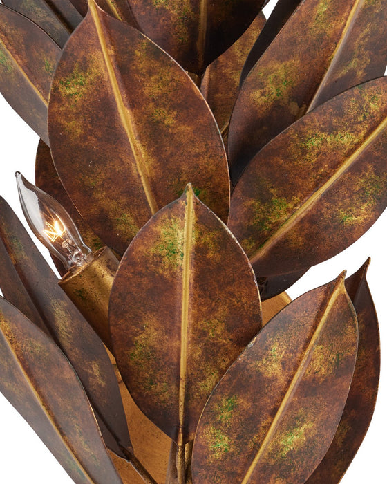 Currey and Company - 5000-0308 - Three Light Wall Sconce - Weston - Magnolia Leaf