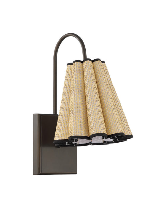 Currey and Company - 5000-0314 - One Light Wall Sconce - Blithe - Natural / Dark Bronze