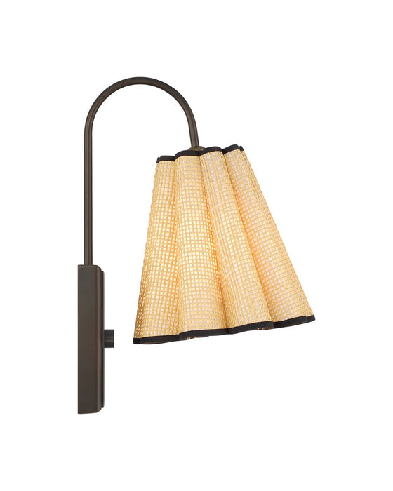 Currey and Company - 5000-0314 - One Light Wall Sconce - Blithe - Natural / Dark Bronze