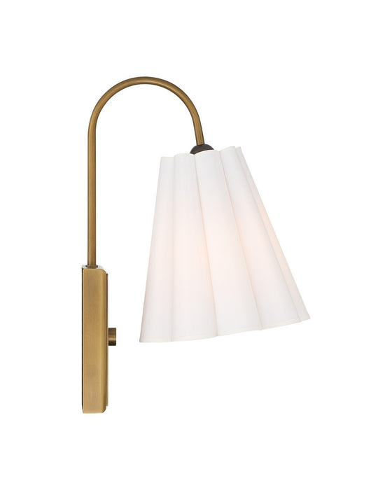 Currey and Company - 5000-0315 - One Light Wall Sconce - Blithe - Off-White / Coffee Brass