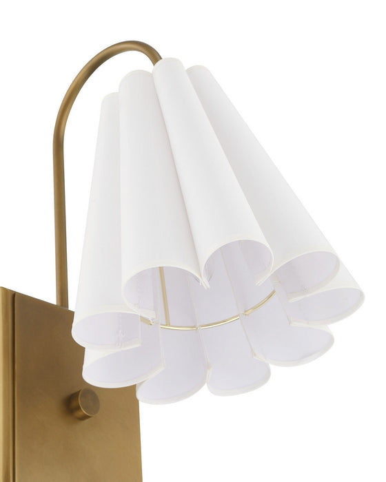 Currey and Company - 5000-0315 - One Light Wall Sconce - Blithe - Off-White / Coffee Brass