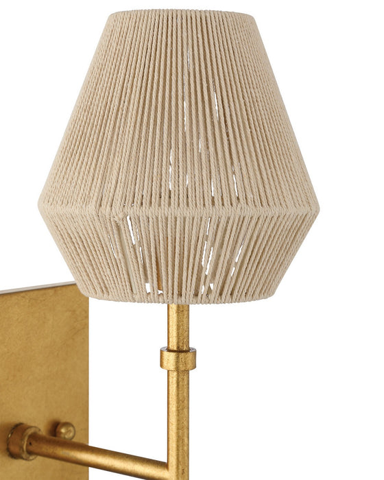 Currey and Company - 5000-0316 - LED Wall Sconce - Francie - Antique Gold Leaf / Natural