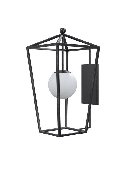 Currey and Company - 5500-0061 - One Light Wall Sconce - Denison - Midnight / Frosted White