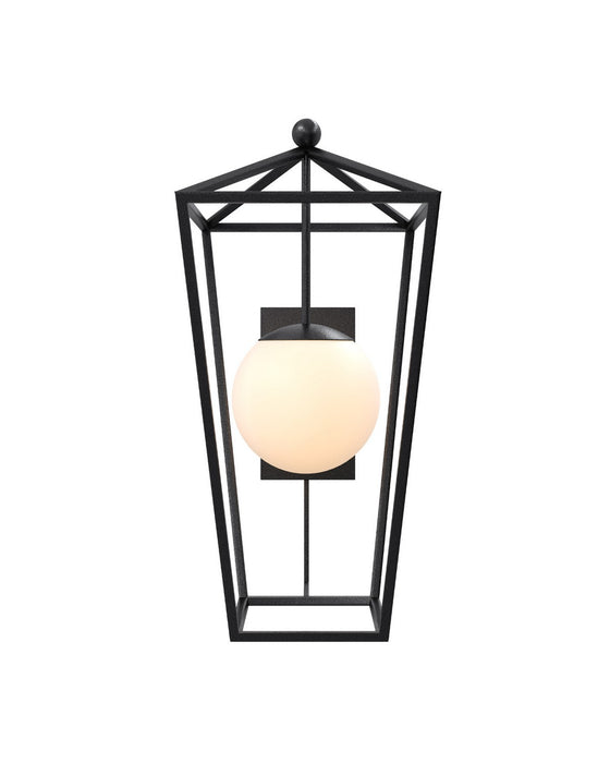 Currey and Company - 5500-0062 - One Light Wall Sconce - Denison - Midnight / Frosted White
