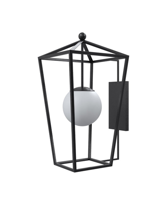 Currey and Company - 5500-0062 - One Light Wall Sconce - Denison - Midnight / Frosted White