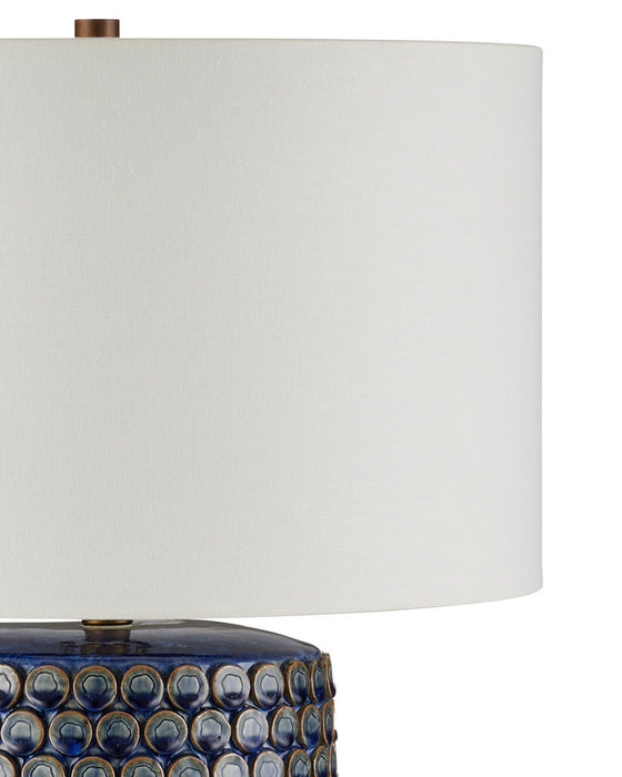Currey and Company - 6000-1079 - One Light Table Lamp - Lunares - Dark Blue Reactive