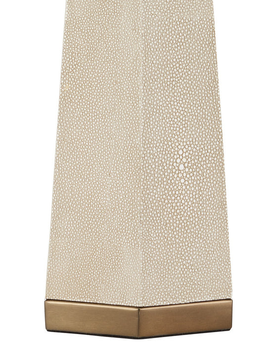Currey and Company - 6000-1082 - One Light Table Lamp - Galuchat - Ivory Faux Shagreen / Brass
