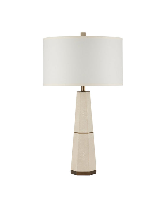 Currey and Company - 6000-1082 - One Light Table Lamp - Galuchat - Ivory Faux Shagreen / Brass